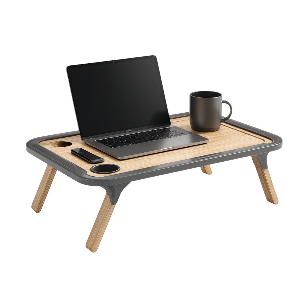 Pro-Ergo Foldable Bed Desk with Cooling Fan & Drawer